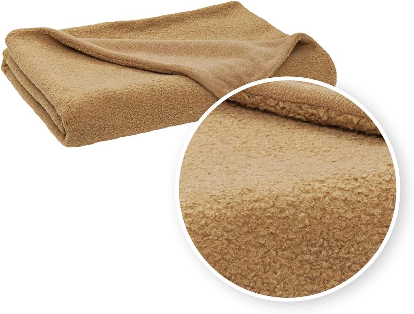 Meyco Home Bouclé Decke 130 x 170 cm Toffee Beige Bild 1