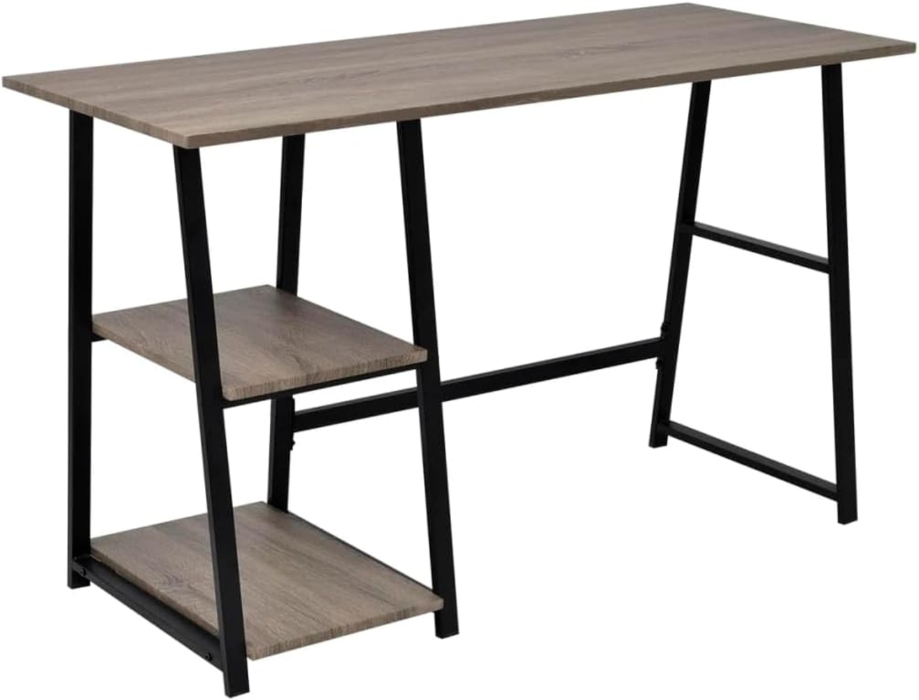 Schreibtisch mit 2 Regalen, Grau/ Eiche, 73 x 50 x 120 cm Bild 1