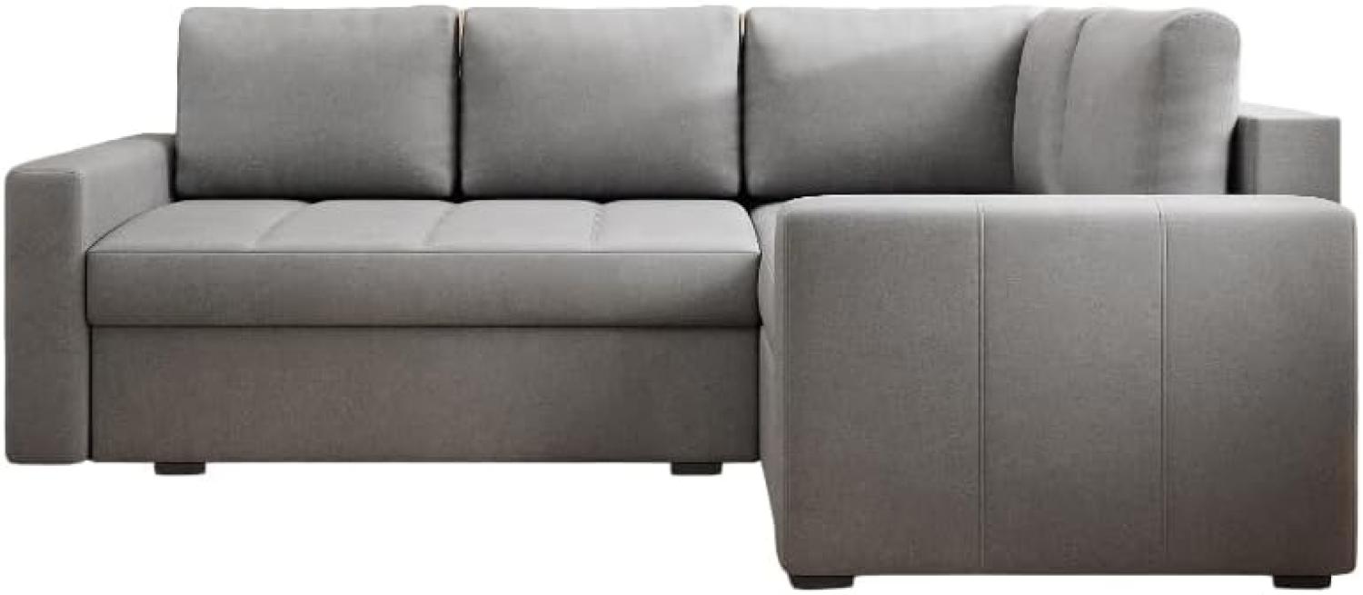 Designer Sofa Cortino mit Schlaffunktion und Stauraum Samt Hellgrau Rechts Bild 1