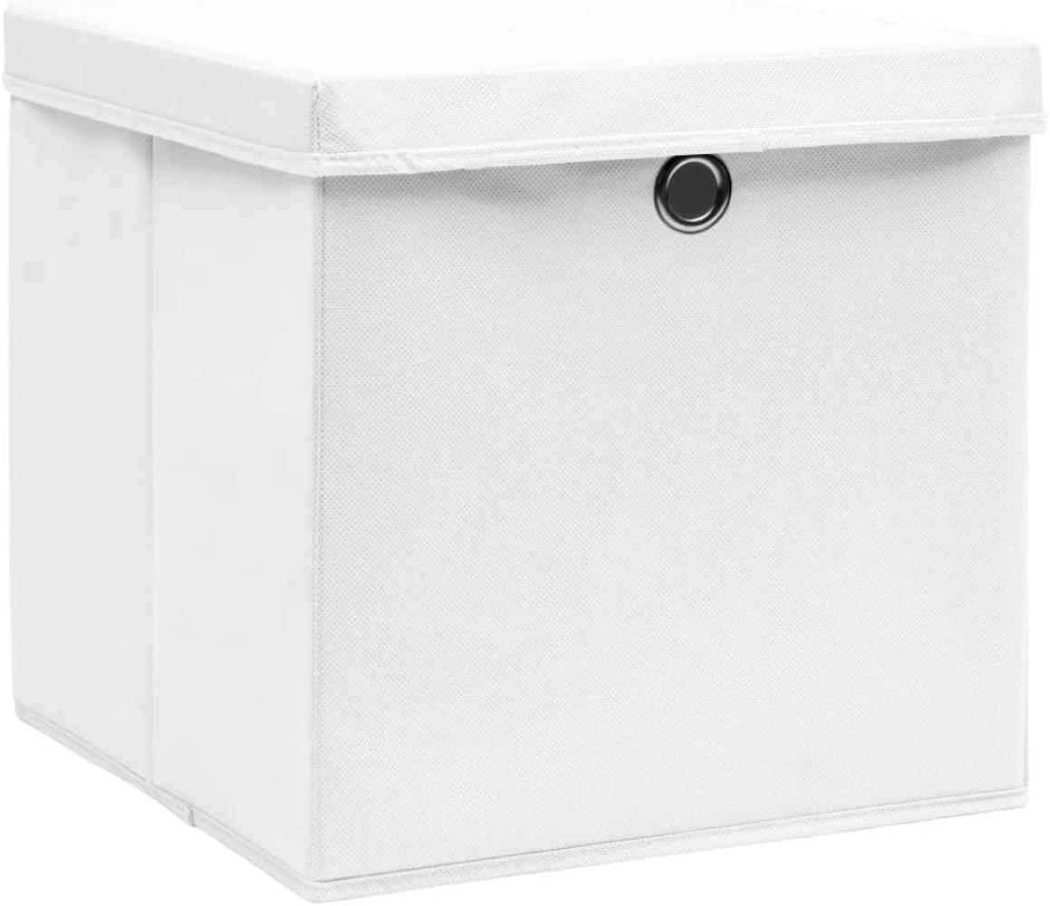 vidaXL Aufbewahrungsboxen mit Deckeln 4 Stk. 28x28x28 cm Weiß 325208 Bild 1