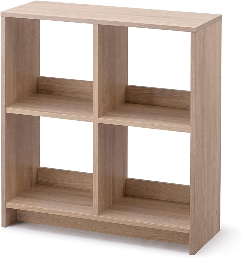 Iris Ohyama Würfel-Bücherregal, offenes Holzregal, Schrank mit 4 Böden, offenes Holzregal, Einfache Montage, modular, Büro, Wohnzimmer, Schule, 27 x 69 x 76, WOS-4, Hellbraun Bild 1