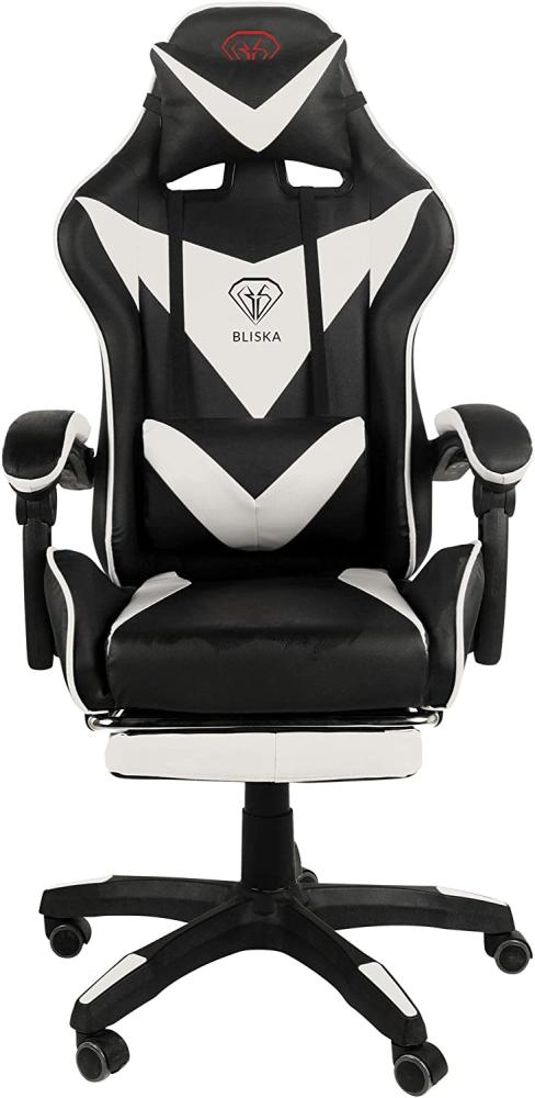 Gaming Stuhl Home Office Chair Racing Chefsessel Bürostuhl Sportsitz Büro Stuhl Schwarz/Weiß Bild 1