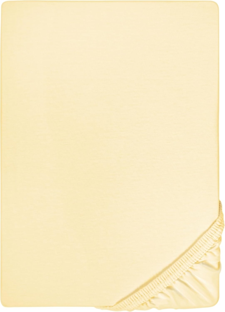 biberna Feinjersey-Spannbetttuch, 100 % Baumwolle, gelb, 1x 180x200 cm - 200x200 cm Bild 1