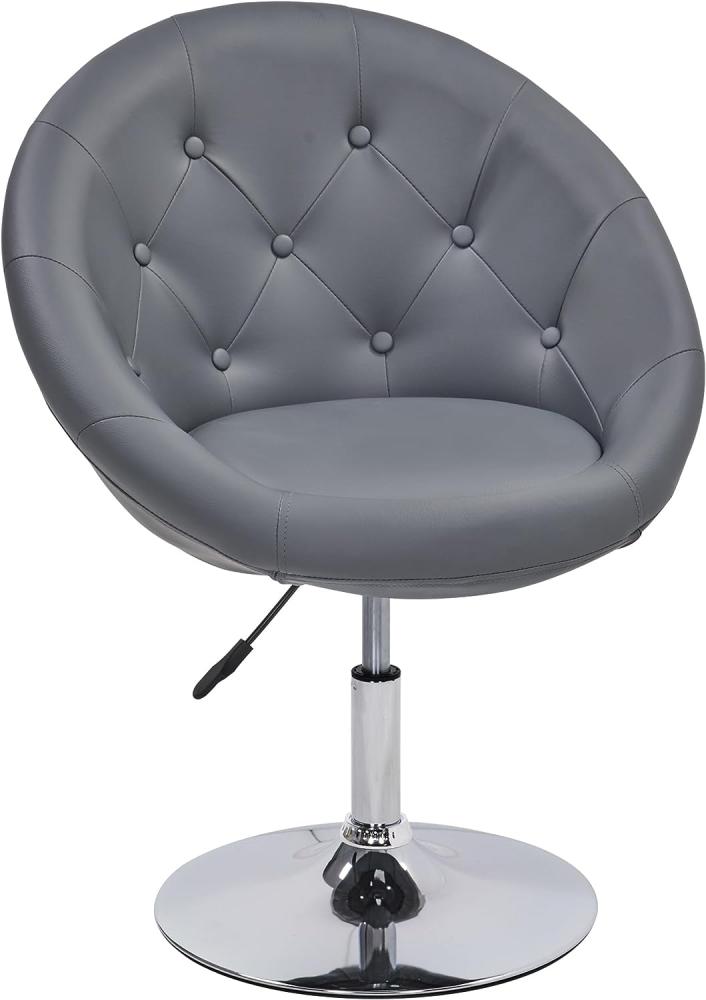 Duhome Sessel Farbenvielfalt höhenverstellbar Kunstleder Clubsessel Coctailsessel Loungesessel - TYP 509A, Farbe:Grau, Material:Kunstleder Bild 1