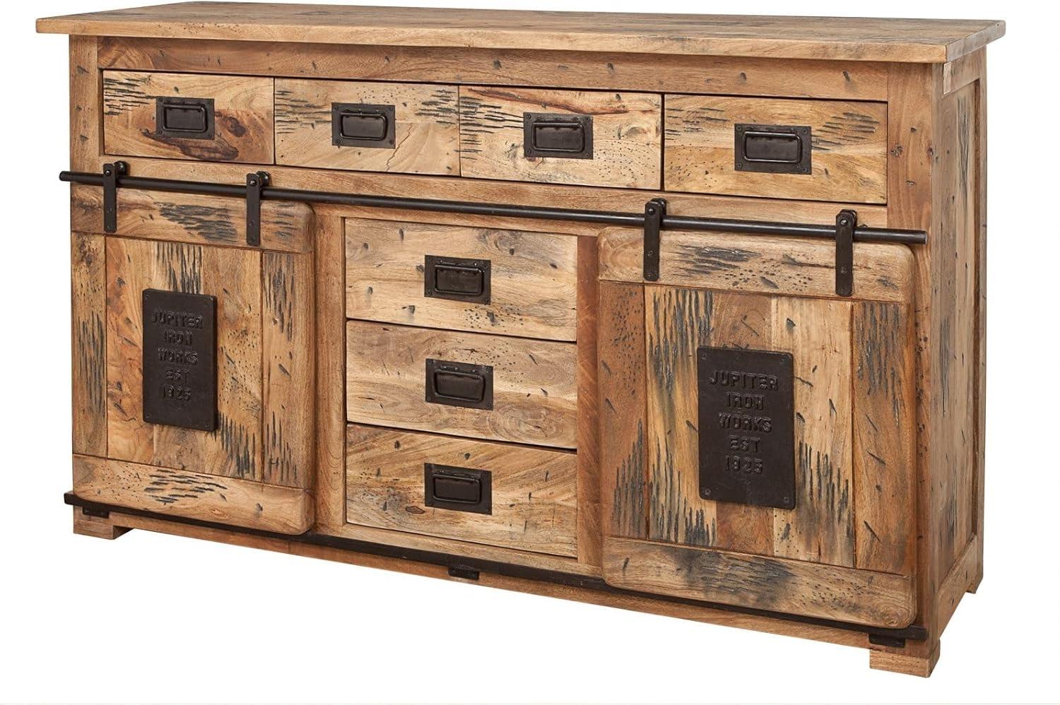 Massivmoebel24 Sideboard (Sideboard Mango 150x45x90 natur lackiert RAILWAY #119) Bild 1