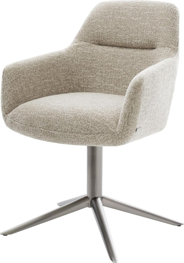 Drehstuhl Pejo-Flex Webstoff Soft Beige Fußkreuz Graphit 360° drehbar Wippfunktion Taschenfederkern Bild 1
