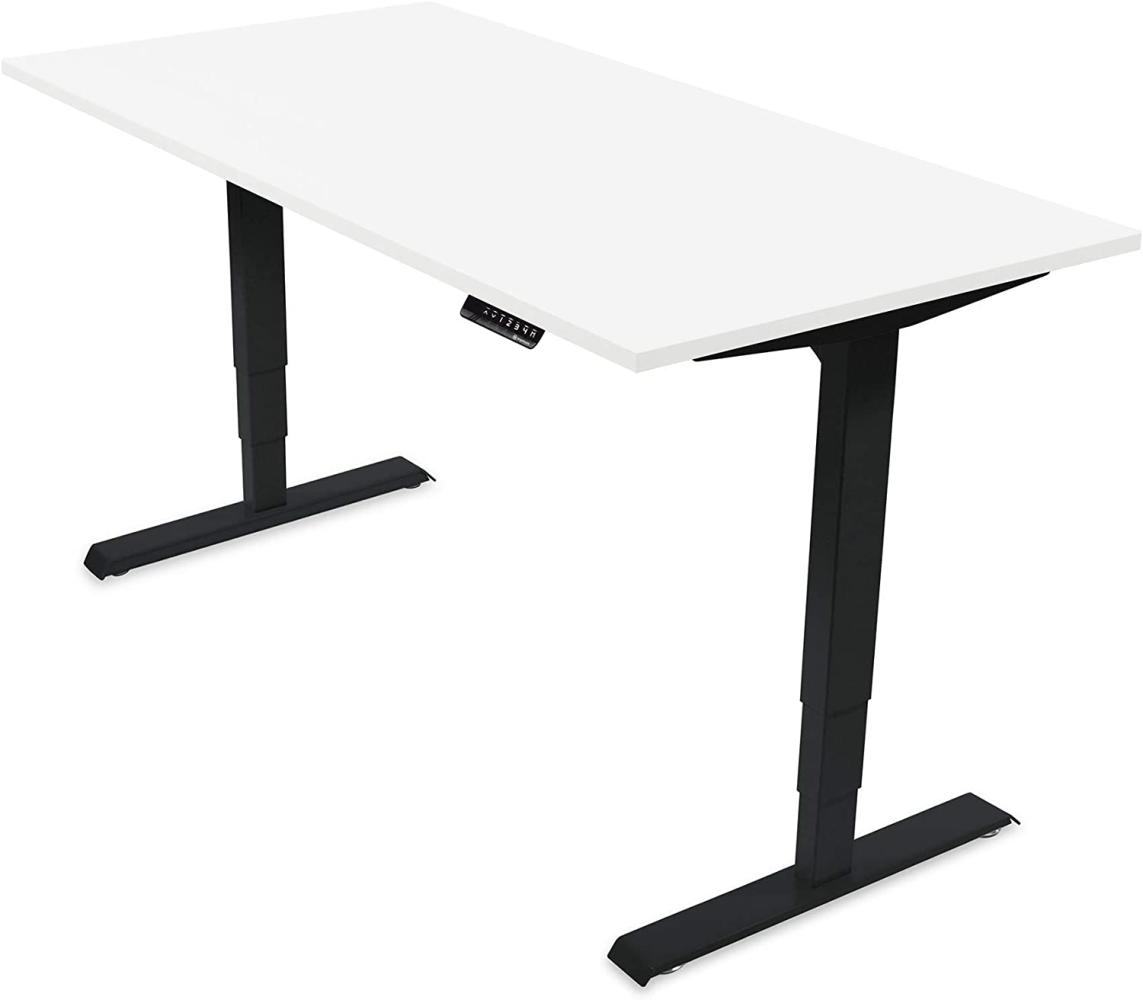 Ergotopia® Elektrisch höhenverstellbarer Schreibtisch | 5 Jahre Garantie | Ergonomischer Steh-Sitz Tisch mit Memory Funktion | Beugt Rückenschmerzen vor & Macht produktiver (180x80, Weiß, S) Bild 1