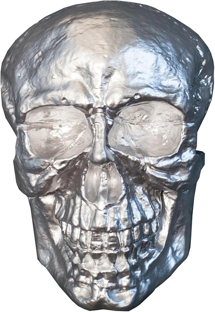 riess-ambiente Wanddekoobjekt SKULL XXL 40cm silber (Einzelartikel, 1 St), Metall · Totenkopf · Deko-Schädel · Schlafzimmer · Wohnzimmer Bild 1