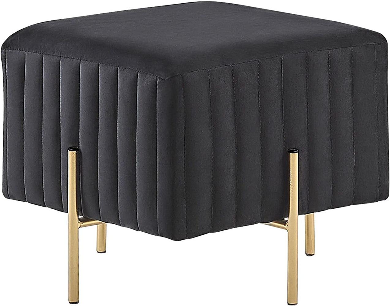 Pouf schwarz Samtstoff 45 x 45 cm DAYTON Bild 1