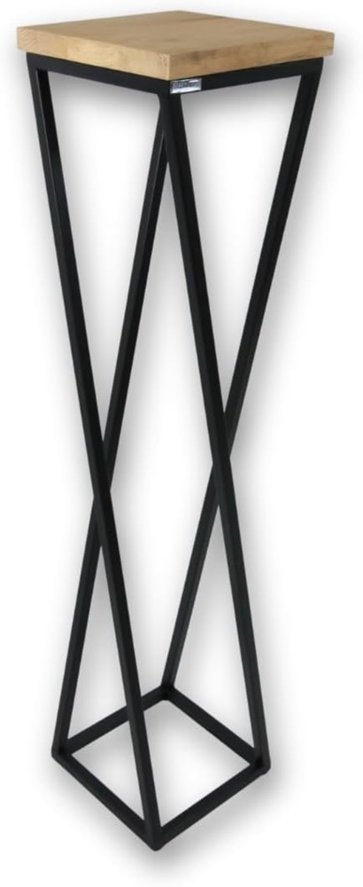 holz4home® Blumenständer Dekoständer MDF Sonoma Eiche mit Metallgestell Bild 1