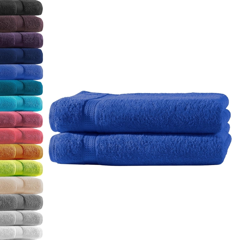 Hometex Premium Textiles Handtuch in Premium Qualität 500 g/m², Feinster Frottier-Stoff 100% Baumwolle, 2x Duschtuch, Kuschelig weich, saugfähig, Extra schwere, flauschige Hotel-Qualität Bild 1