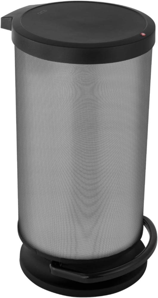 Rotho Paso Mülleimer-Abfalleimer mit Deckel 30 l rund, Kunststoff (PP), carbon metallic, 30 Liter (35, 7 x 30, 2 x 59, 2 cm) Bild 1