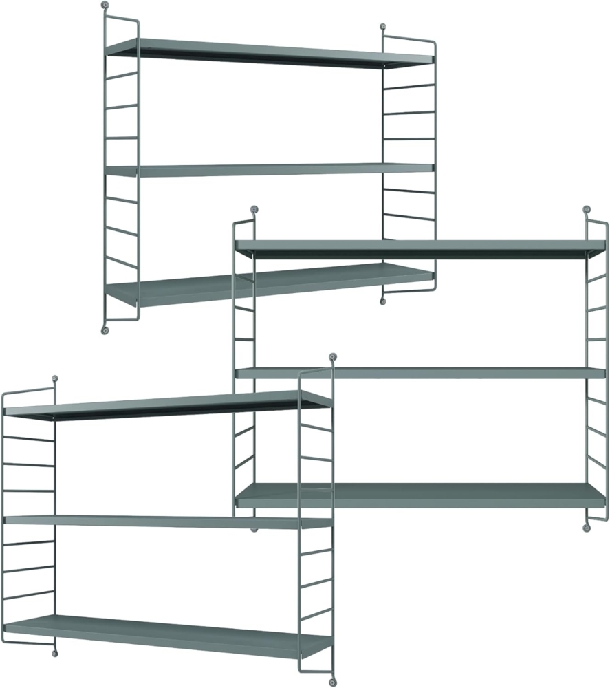 Modulares Wandregal Strängnäs 3er Set Graublau [en. casa] Bild 1