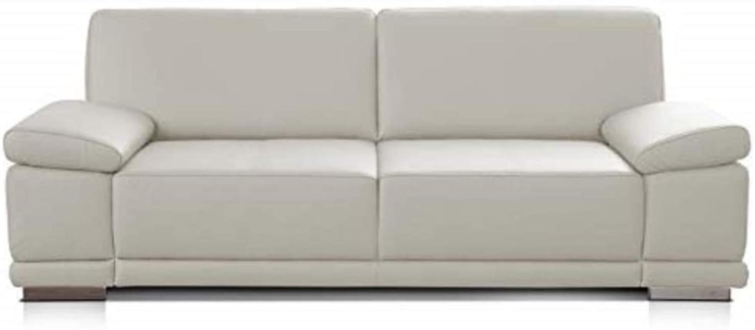 CAVADORE 2,5-Sitzer Sofa Corianne in Kunstleder / Kleines Sofa in hochwertigem Kunstleder und modernem Design /Mit Armteilverstellung / 191 x 80 x 99 / Kunstleder weiß Bild 1