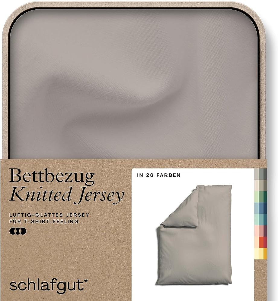 Bettbezug Knitted Jersey uni, aus Bio-Baumwolle mit Elasthan, Reißverschluss, Schlafgut (1 St), bügelfrei, Mix & Match Bettwäsche: passender Kissenbezug erhältlich Bild 1