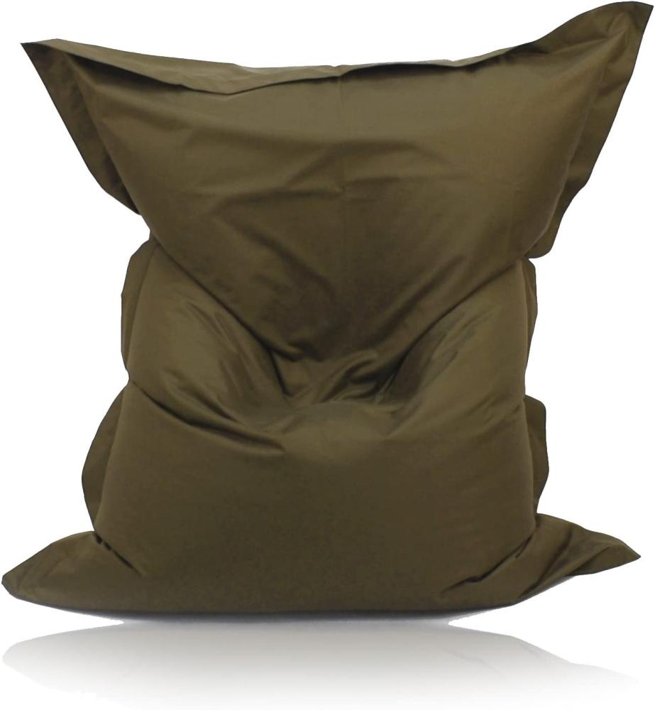 Kinzler S-10137/53 XXL Riesensitzsack, 140x180 cm, neue Styroporkügelchen, Sitzsack Outdoor Indoor, in vielen verschiedenen Farben, mit Innensack, khaki Bild 1