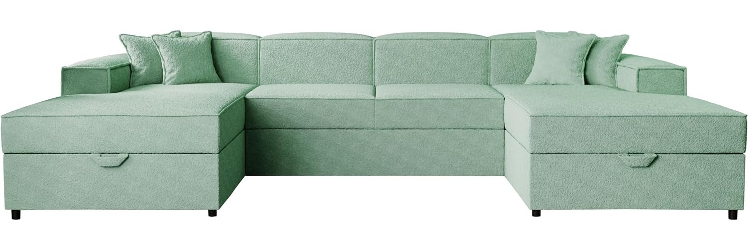 Wohnlandschaft Sokoz U Boucle (Farbe: Coral 55) Bild 1