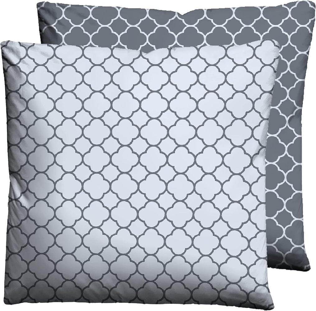 biberna 0636045 Mako-Satin Bettwäsche GRAFIK - MIX & MATCH, blau, 1x 40x40 cm Bild 1