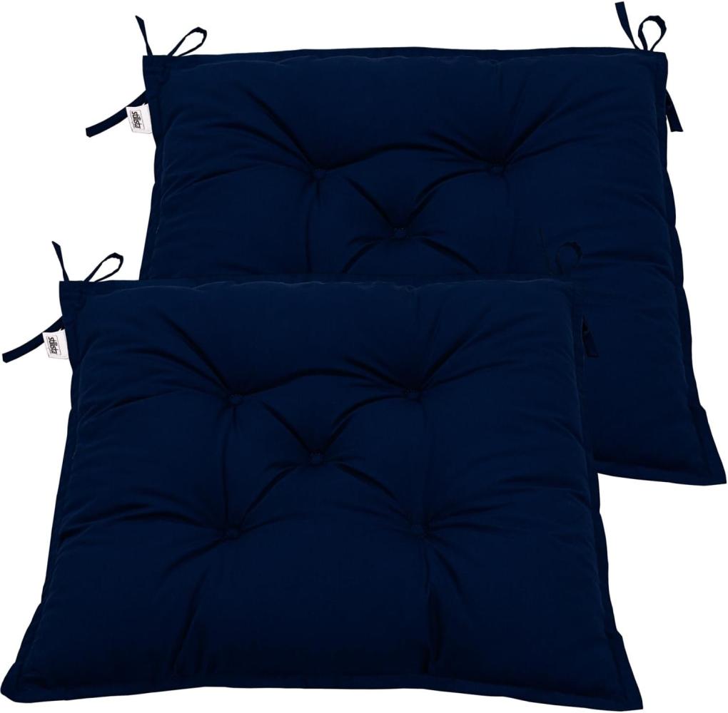 STILISTA® 2er Set Sitzkissen 40x40x8cm blau Bild 1