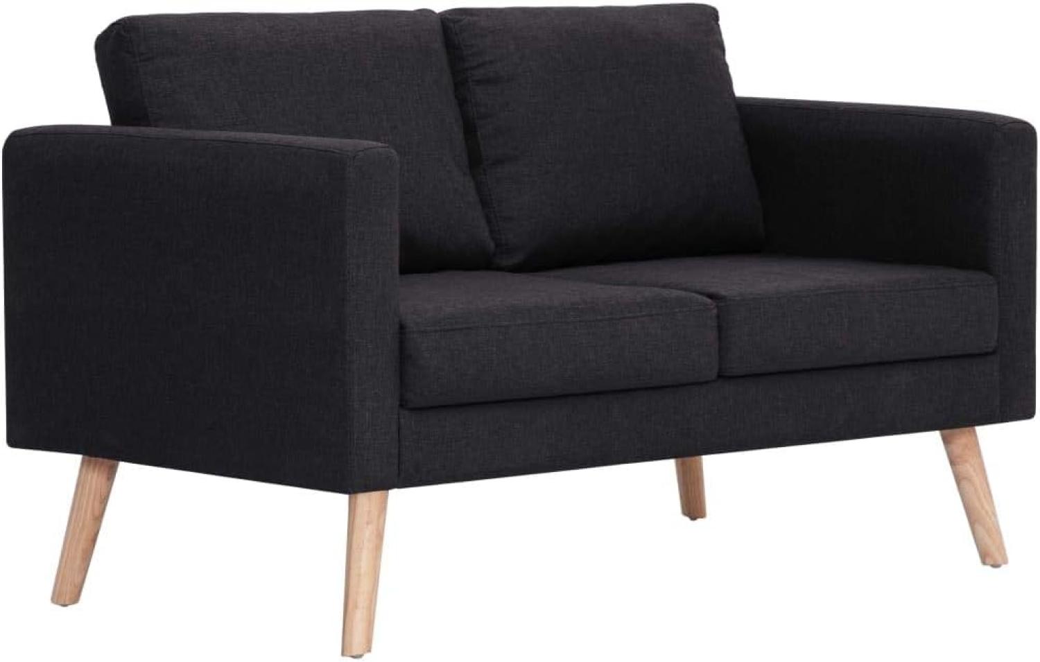 vidaXL 2-Sitzer-Sofa Stoff Schwarz [281359] Bild 1