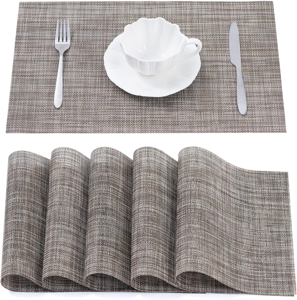 Simurq Platzset - Tischsets Abwaschbar / Rutschfest und Waschbar, (Platzdeckchen in 45x30 cm - Tischunterlage -, 6-St, Set mit 4 oder 6 Tischsets), Tischuntersetzer für Esszimmer und Küche Bild 1