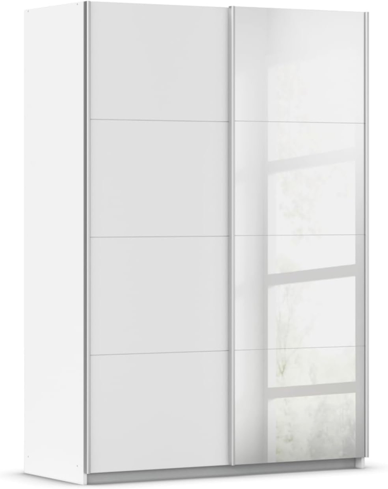 rauch Kleiderschrank, Schwebetürenschrank SUBITO, 2-türig, 1 Spiegeltüre, Alpinweiß, 136 x 197 x 61 cm Bild 1