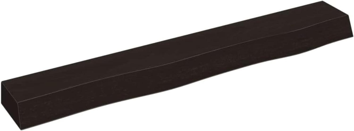 vidaXL Wandregal Dunkelbraun 80x10x6 cm Massivholz Eiche Behandelt 363778 Bild 1