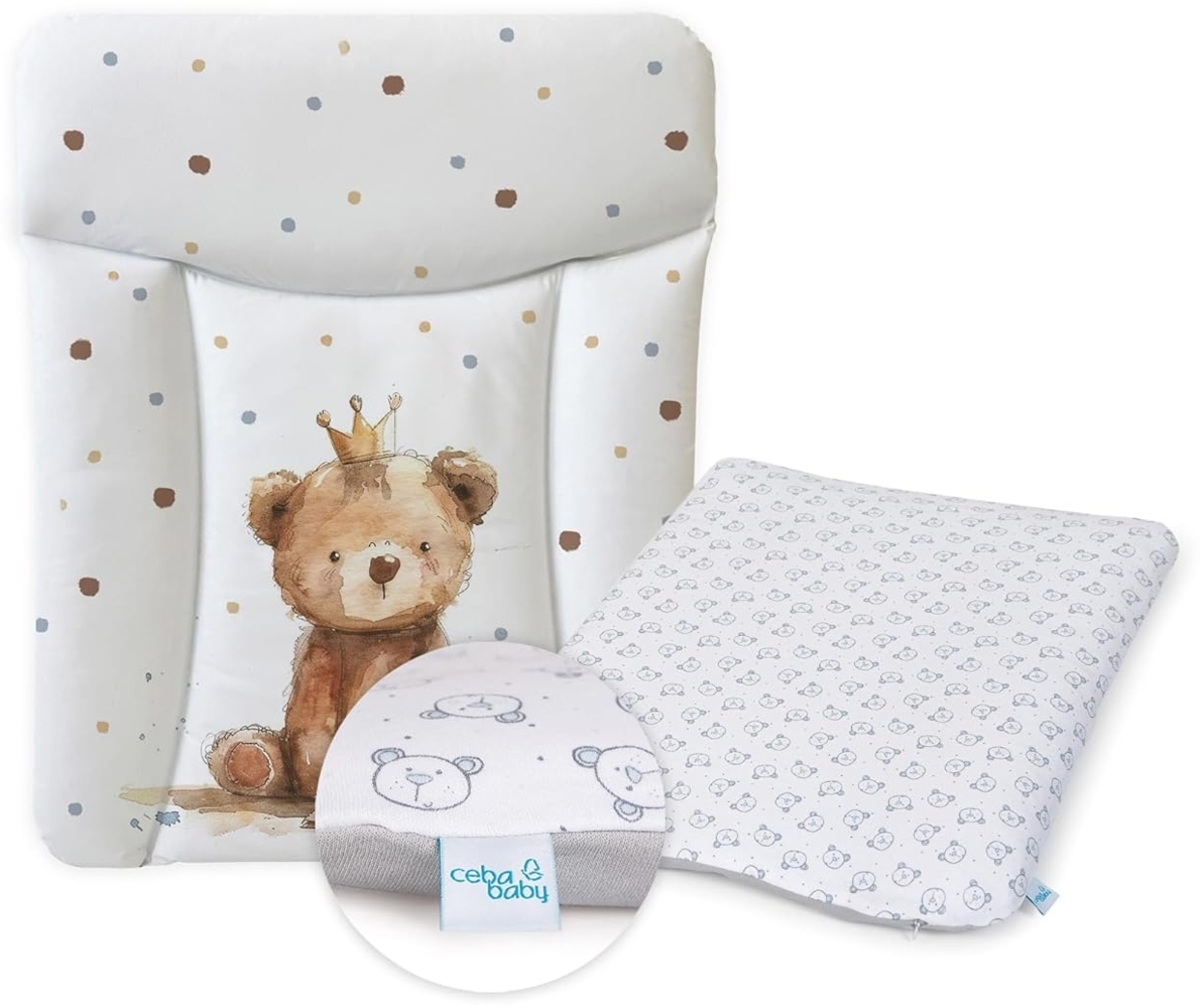 Ceba Baby® Wickelauflage 50x70 cm – Weiche Baby Wickelunterlage - Wasserdicht, abwaschbar - inkl. abnehmbarem Baumwollbezug – Für Jungen und Mädchen – OEKO-TEX® Standard 100 – Made in EU Bild 1
