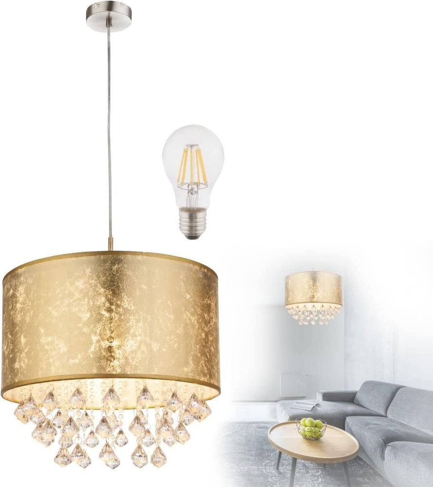 Hängeleuchte Esszimmer LED Pendelleuchte Wohnzimmer Hängelampe Gold HL4453 Bild 1