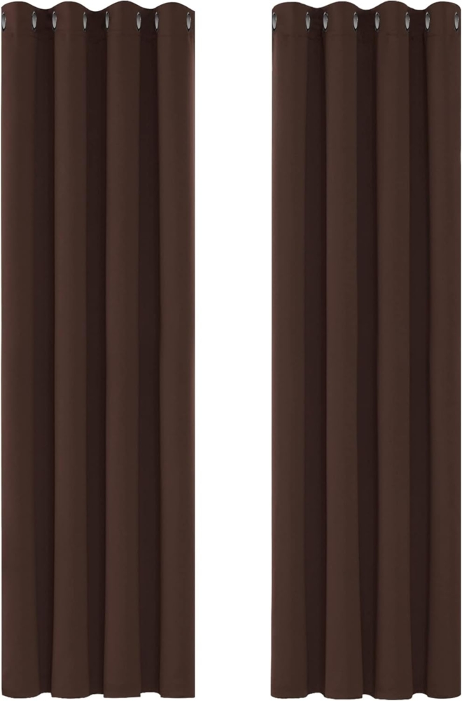Deconovo Verdunkelungsvorhänge Vorhang Blickdicht Gardinen Blickdicht Kälteschutz, 200x140 cm(HöhexBreite), Dunkelbraun 2er et Bild 1