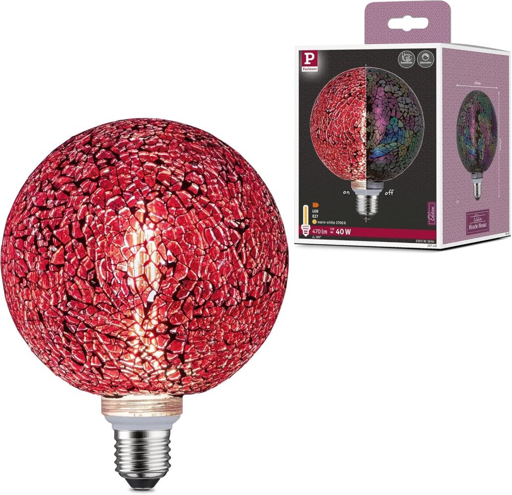 Paulmann 287. 48 LED G125 E27 Miracle Mosaic Rot 2. 700K dimmbar Bild 1