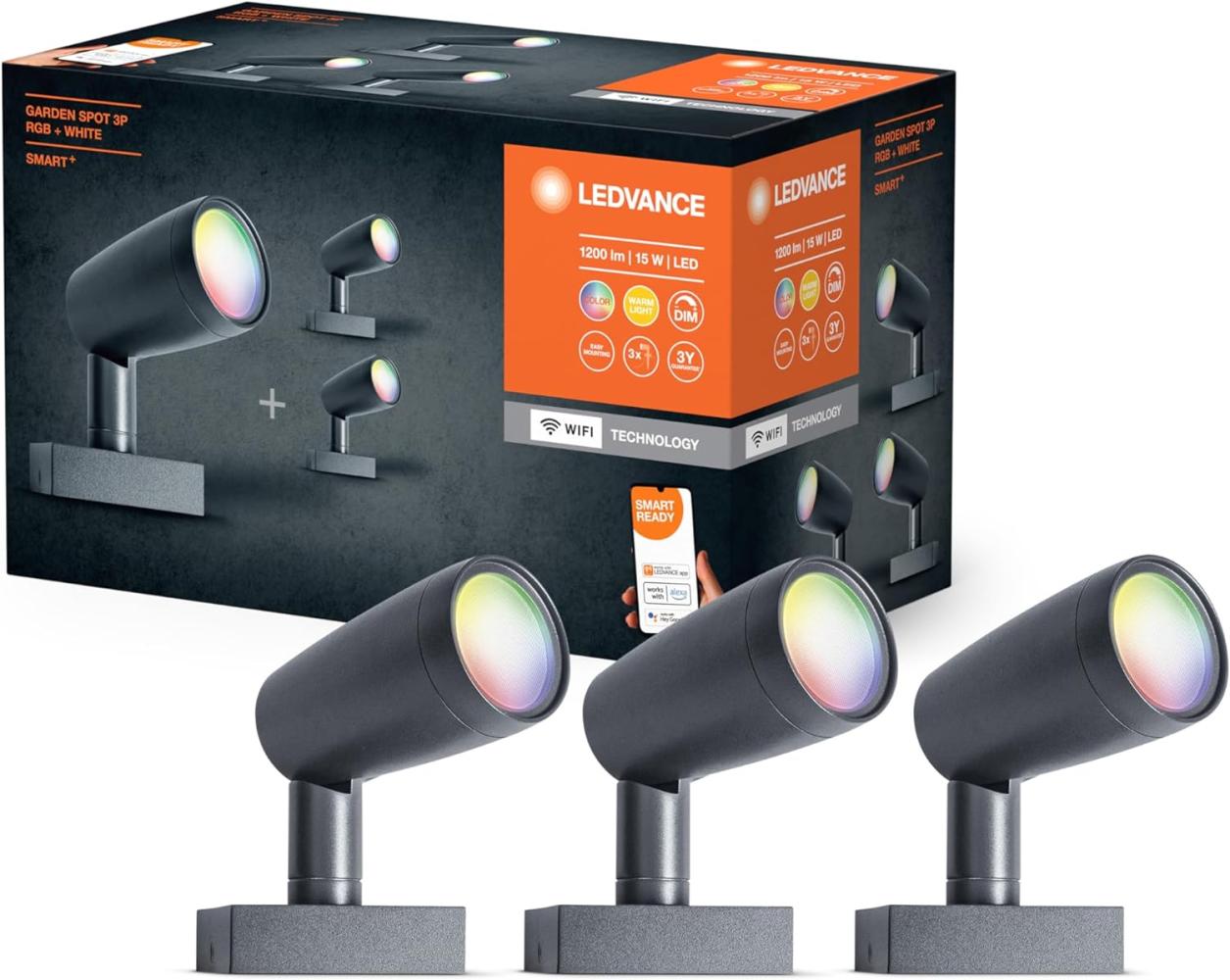 LEDVANCE Wifi SMART+ Outdoor Garden LED Spot RGBW mehrfarbig Basis 3er Bild 1