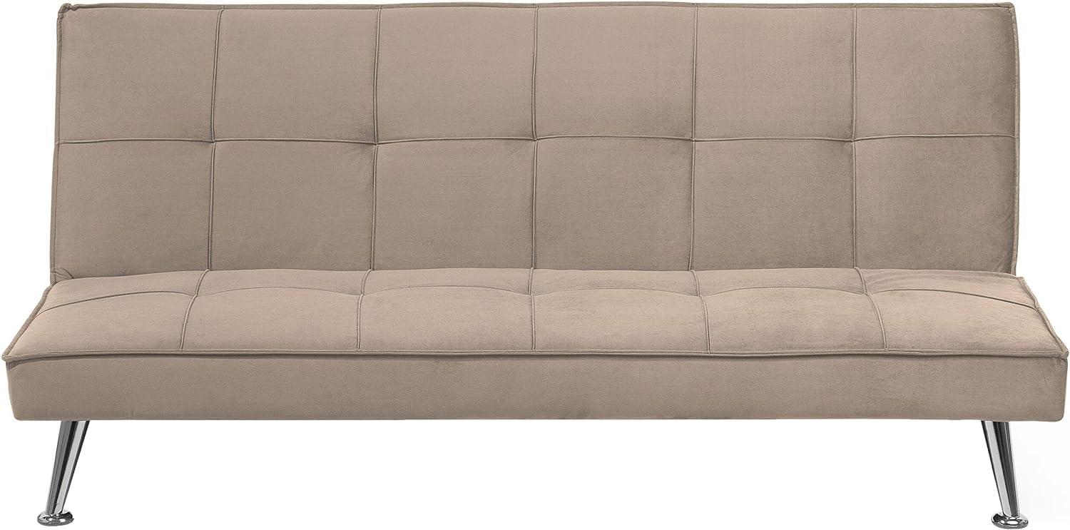 Schlafsofa 3-Sitzer Polsterbezug beige HASLE Bild 1