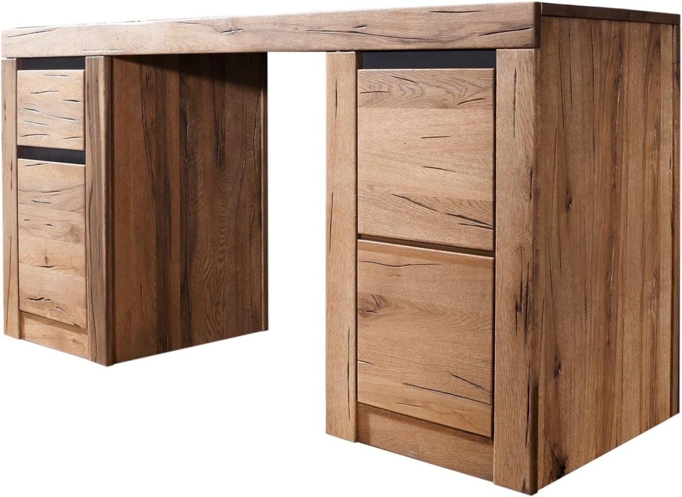 Massivmoebel24 Schreibtisch MONTREUX (Schreibtisch Wild-/Zerreiche 150 x 50 x 75 natur geölt MONTREUX #119) Bild 1