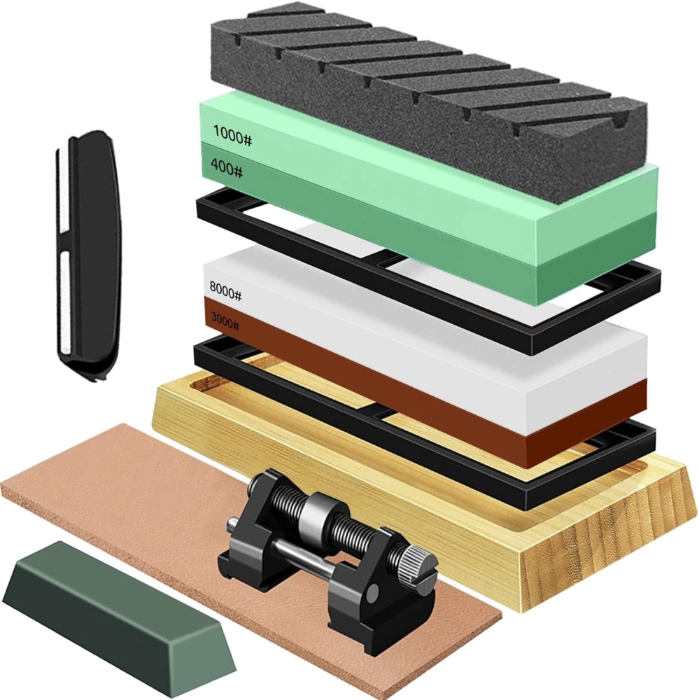 Ruhhy Axt- und Messerschärfer Schärfer Wasserstein Schleifstein, für Küchenmesser, Jagdmesser, Scheren, Äxte, Meißel und weiteres Bild 1