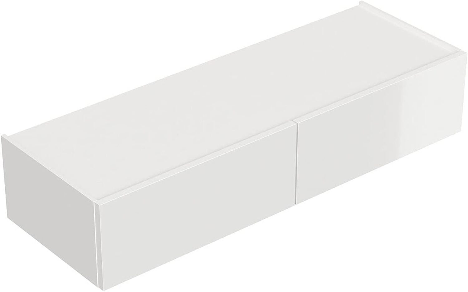 Flur Hängekonsole mit 2 Schubladen Slimline weiß Hochglanz CANDELA-02 B/H/T: 104,7x21x36cm Bild 1