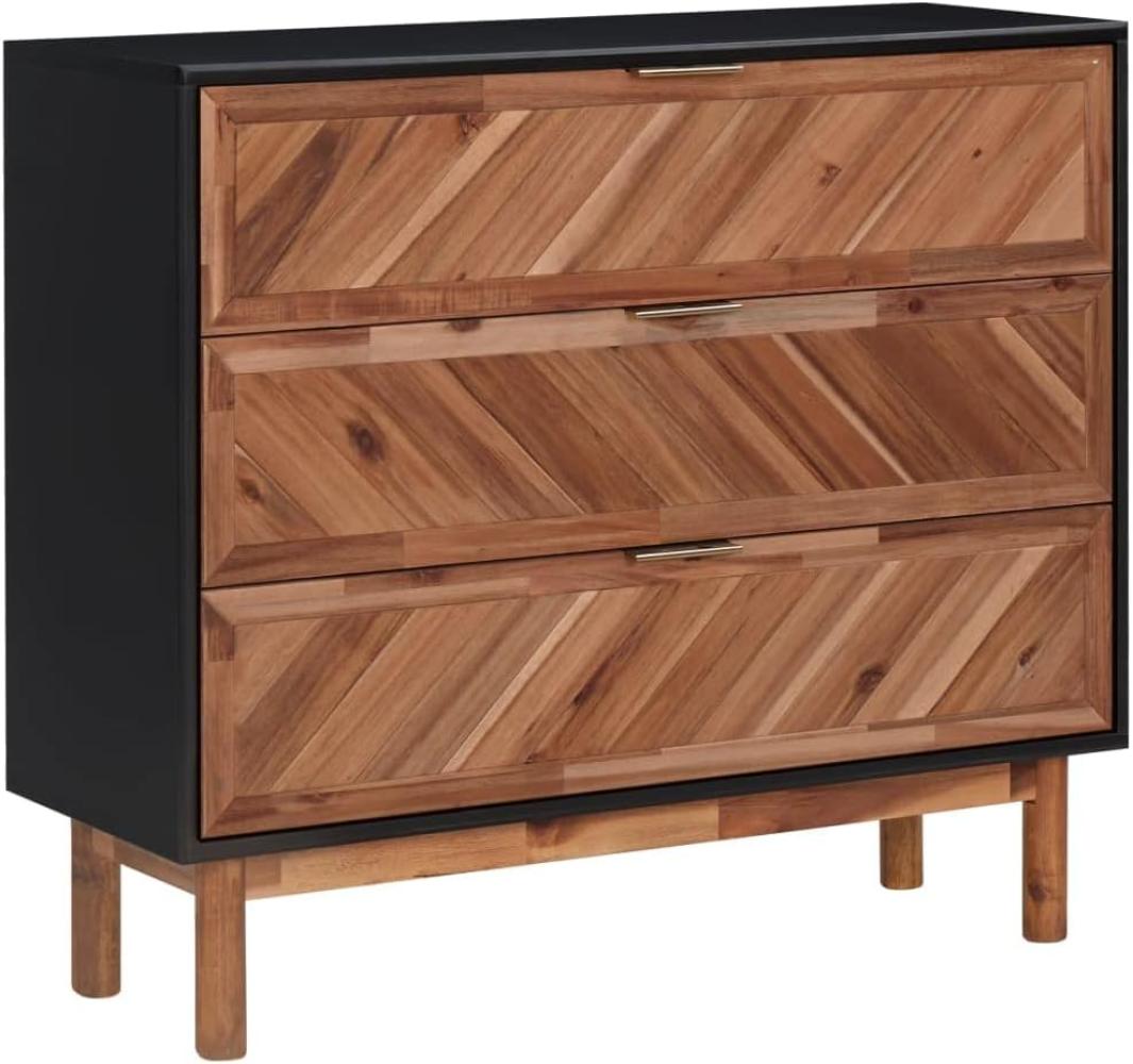 vidaXL Sideboard 90 x 33,5 x 80 cm Akazie Massivholz und MDF Bild 1