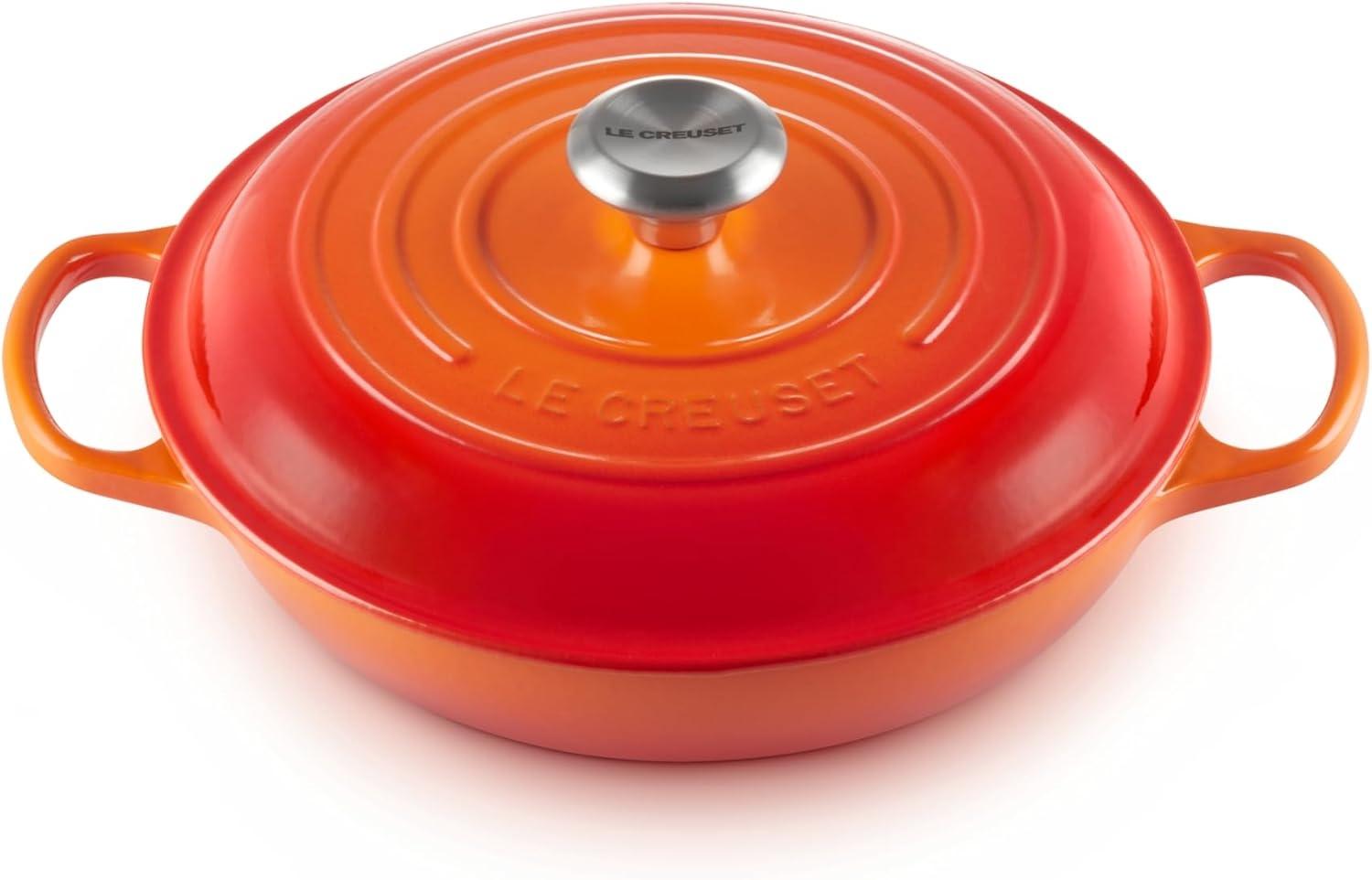 Le Creuset Signature Gusseisen Gourmet-Profitopf, Rund, Ø 26 cm, 2,2 l, Für alle Herdarten inkl. Induktion geeignet, 4,205 kg,Ofenrot, 21180260902430 Bild 1