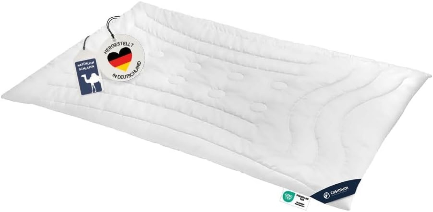 casimum Naturhaarbettdecke LUXUS Kamelhaardecke für Sommer, Winter, 4 Jahreszeiten, Füllung: 100% Kamelhaar, Bezug: 100% Baumwolle, Bettdecke 135x200, 155x220 cm & weitere Größen, temperaturausgleichend Bild 1