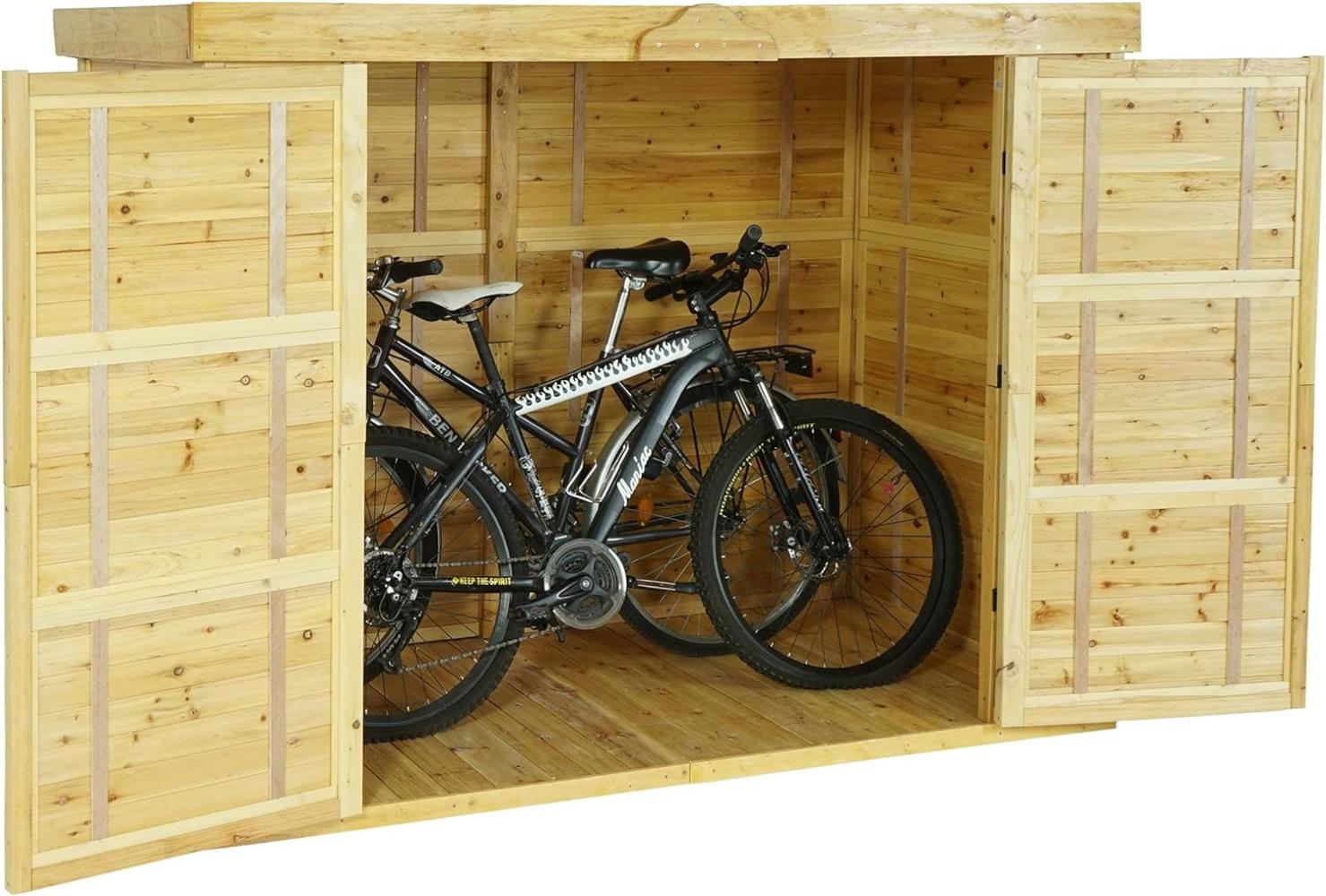 2er-Fahrradgarage HWC-H63b, Fahrradbox Geräteschuppen Gerätehaus, abschließbar 155x205x107cm ~ braun Bild 1