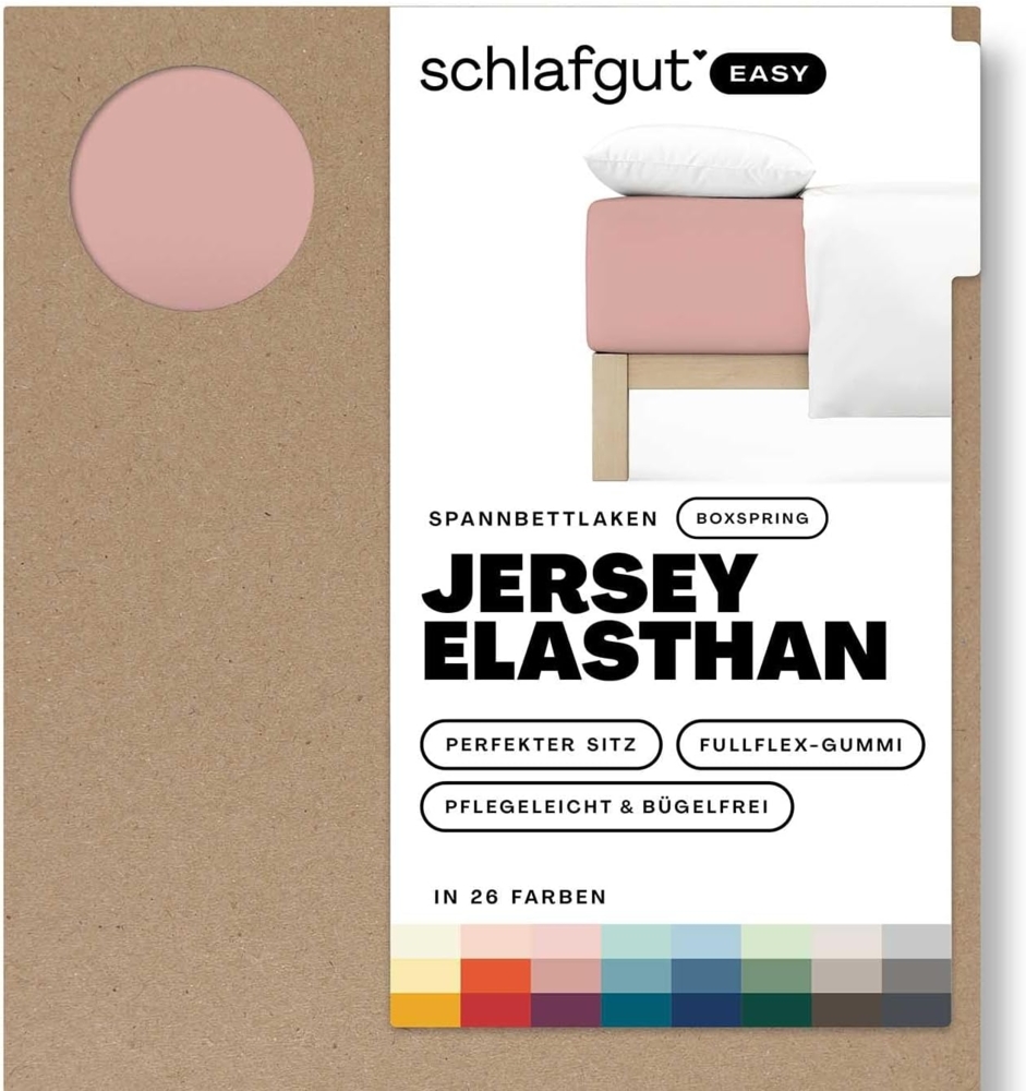 Schlafgut Spannbettlaken EASY Jersey Elasthan Boxspring, Jersey, Gummizug: rundum, (1 Stück), MADE IN GREEN by OEKO-TEX® Bild 1