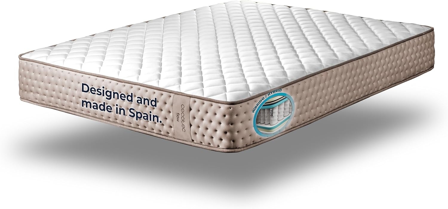 Cecotec Viskoelastische Matratze und Taschenfedern Flow 6790 Hybrid 105x190. Mehrschichtig, Höhe 26 cm, hohe Festigkeit, Unabhängigkeit Liegeflächen, Atmungsaktivität, Doppelseitigkeit Winter/Sommer Bild 1