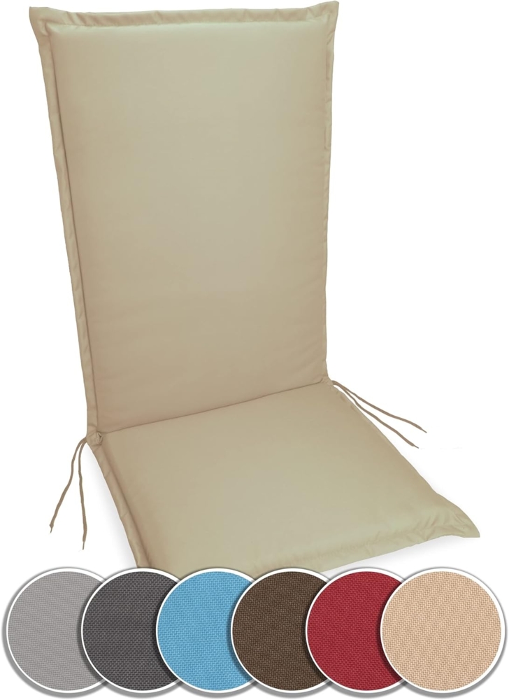 sunnypillow Liegenauflage Polsterauflagen Gartenstuhlauflage 120 x 50 extra Dicke 9cm, 1 Stück Beige Bild 1