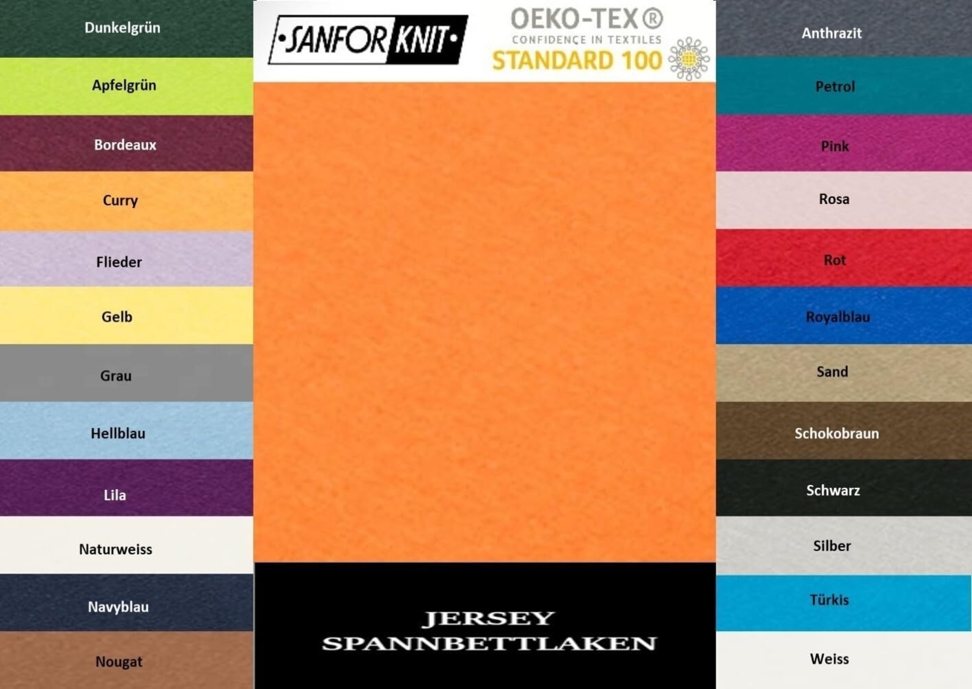 Jersey Spannbettlaken 180 - 200 x 200 cm Terrakotta Bild 1