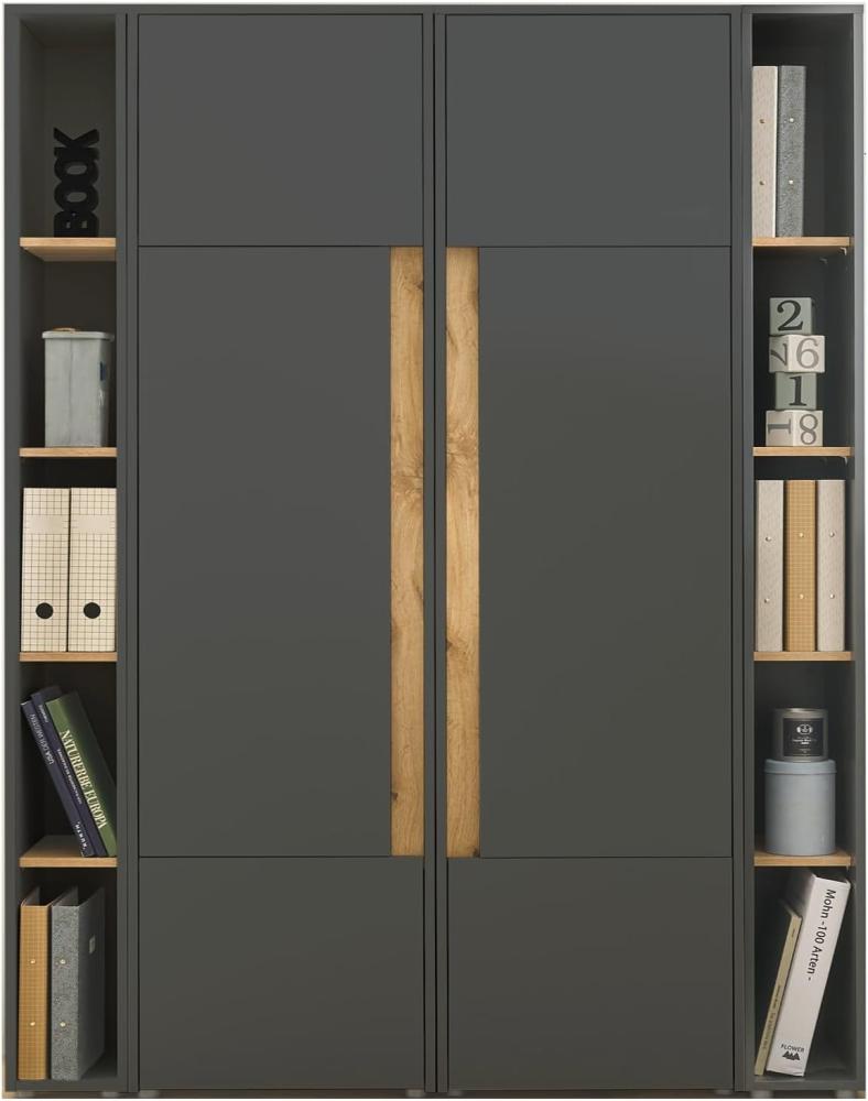 Aktenschrank Set Center in grau matt und Eiche Wotan 140 x 200 cm Bild 1