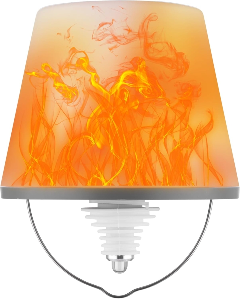 REV – LAMPRUSCO FLAME LED Akku Flaschenlampe – Tischlampe kabellos 130lm 2W 4000mAh – Flaschenlicht dimmbar mit Kerzenlicht-Modus & IP54 Spritzwasserschutz – Touch Tischleuchte für innen & außen Bild 1