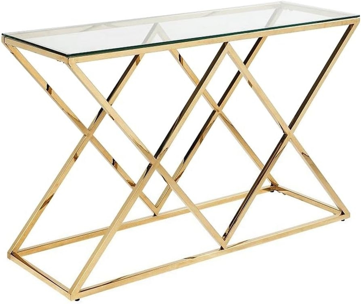 Vente-unique - Wandkonsole - Glas & Stahl - Goldfarben - CHARLOTTE von Pascal MORABITO Bild 1