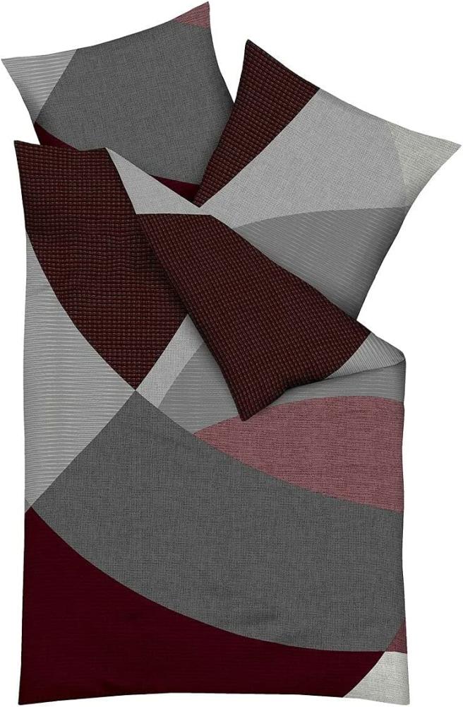 Traumschlaf Biber Bettwäsche Vista|155x200 cm + 80x80 cm| rubin Bild 1