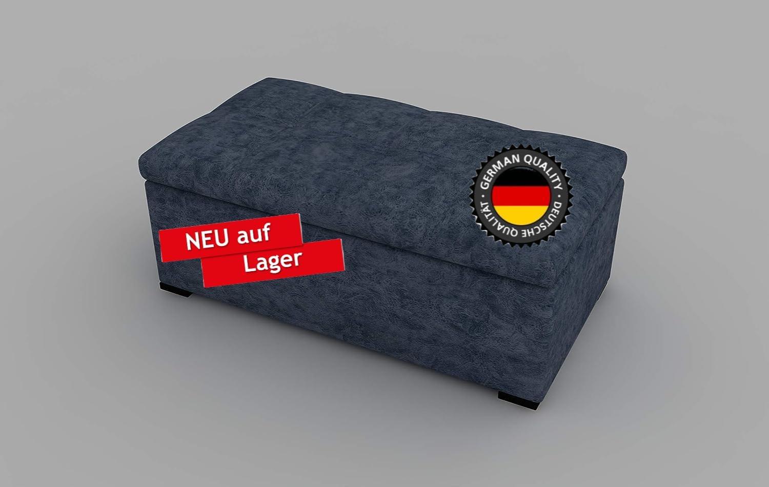Sitzbank Defne mit Stauraum Blau Bild 1
