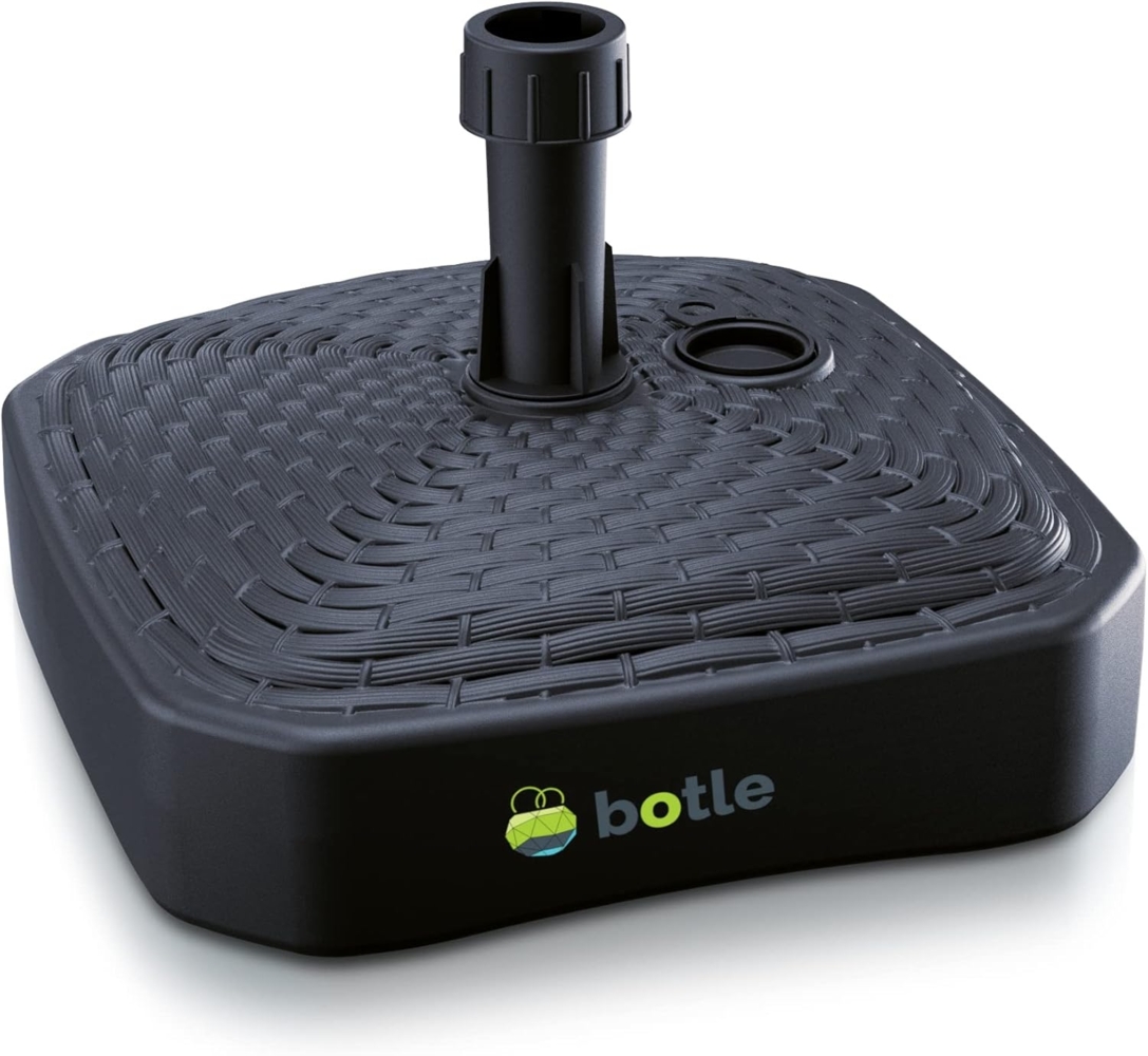 Schirmständer Schirmhalter Sonnenschirmständer Anthrazit Ständer aus Kunststoff Quadratisch Form zu Garten Terrasse Strand Rattan Sonnenschirmfuß befüllbar mit Sand Wasser oder Kies Sonnenschirm Flag Bild 1